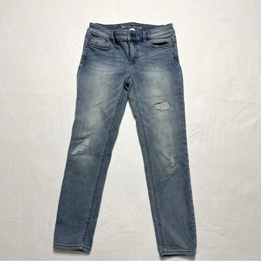 White House Black Market WHBM Women's Jeans Crop Distressed Cotton Size 0